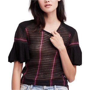 Free People Babes Only Flutter Sleeve Knit Top